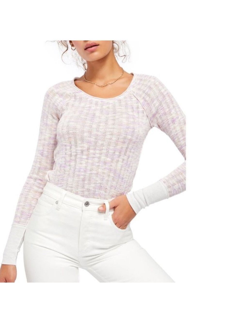Free People Space Out Long Sleeve Knit Top